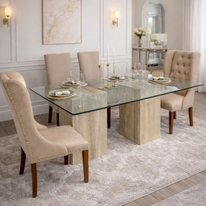 •MESA DE COMEDOR ROMA + SILLAS FLORENCIA