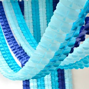 Guirnalda papel volantín tonos azules