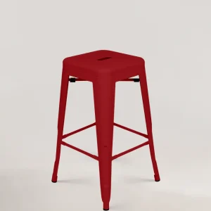 Taburete alto LIX de metal Rojo