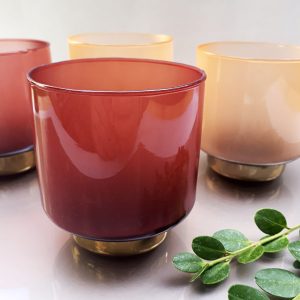 Vaso cristal dorado